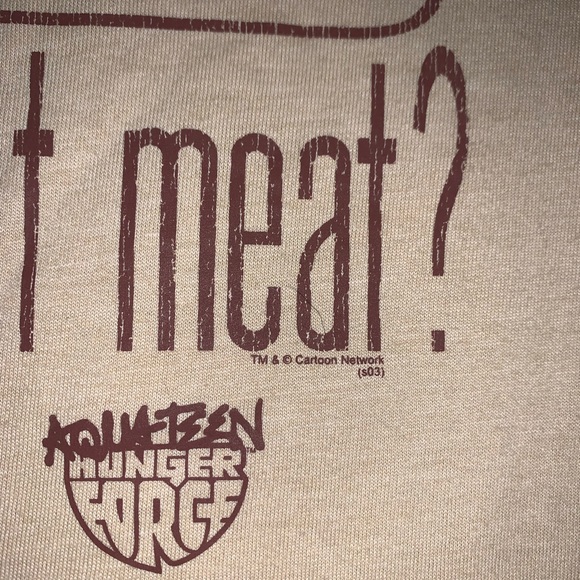 Vintage 2003 Meatwad Got Meat? Aqua Teen Hunger Force Womens Ringer Shirt - Picture 3 of 6
